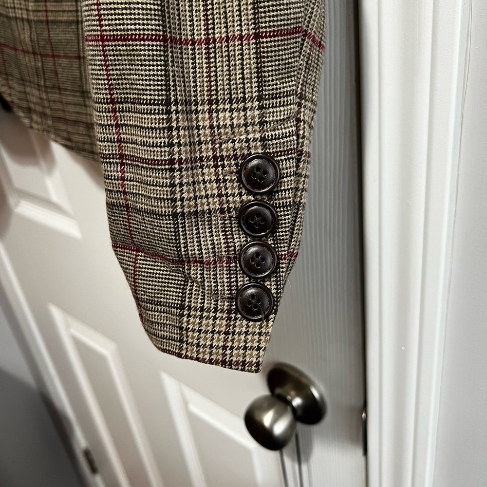 H&M Brown Plaid Jacket, Size 14 - Picture 4 of 6